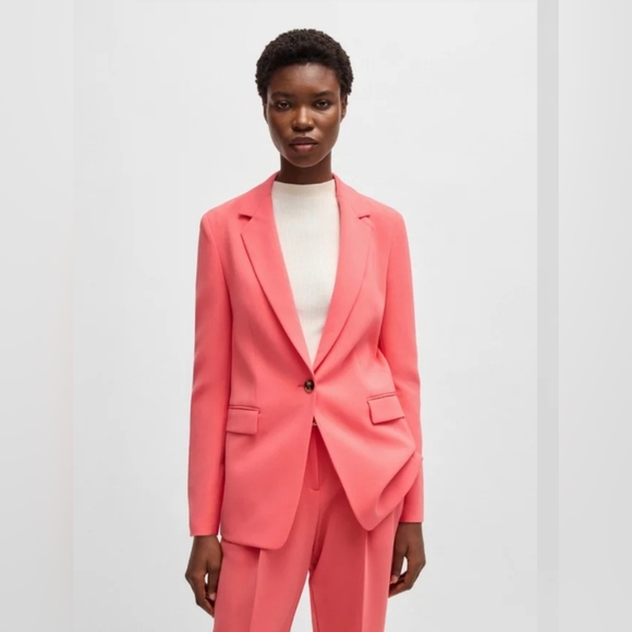 Hugo Boss Size 14  Pink Blazer Modern Tailored Fit - Picture 1 of 12